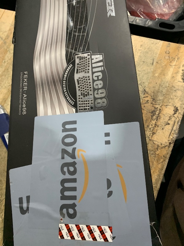 Photo 1 of **FOR PARTS ONLY/ KEYS NON-FUNCTIONAL** MechLands Feker Alice98 Ergonomic 98 Keys Custom Mechanical Keyboard, VIA Programmable, USB-C Wired Gaming Keyboard, Hot Swappable, 5 Layer Paddings, Control Knob, NKRO, RGB for Win/Mac (Beige)