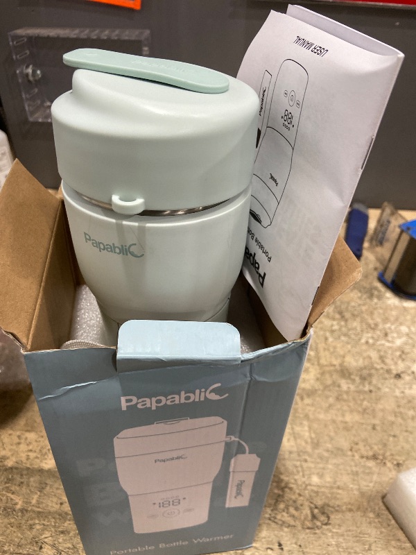 Photo 1 of **minor damage**
Papablic Portable Bottle Warmer Pro — 115W Fastest Heating, Built-in Sterilizer, Baby Milk Warmer On The Go for Travel and Home, 5 Temp Settings and Keep Warm for Breastmilk & Formula, Mint Green