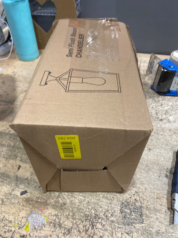 Photo 1 of ?Upgraded?Semi Flush Mount Ceiling Light, Black Industrial Ceiling Light Fixtures, Farmhouse Light Fixture for Hallway Stairway Garage Living Room Dining Room Balcony?Not waterproof, Not for Outdoor?