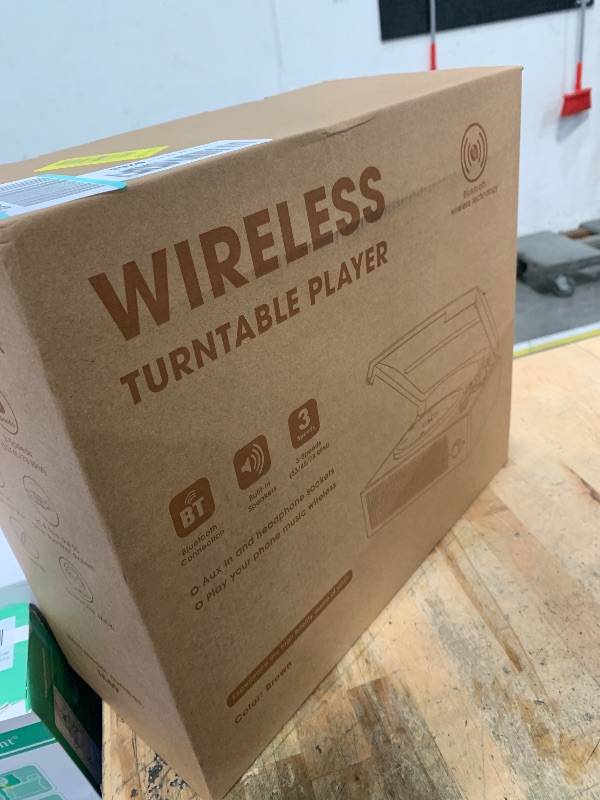 Photo 1 of **ITEMS FACTORY SEALED** Vinyl Record Player Turntable with Built-in Bluetooth Receiver & 2 Stereo Speakers, 3 Speed 3 Size Portable Retro Record Player for Entertainment and Home Decoration