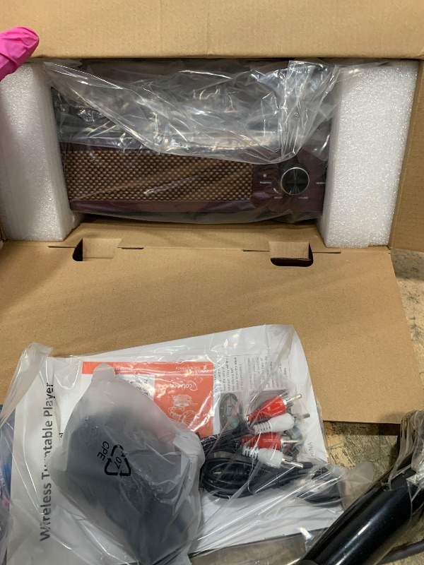 Photo 1 of **ITEMS FACTORY SEALED** Vinyl Record Player Turntable with Built-in Bluetooth Receiver & 2 Stereo Speakers, 3 Speed 3 Size Portable Retro Record Player for Entertainment and Home Decoration