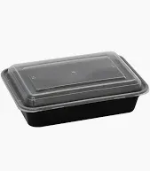 Photo 1 of ** PARTIAL SET *** 50 pieces, 38 ounces, black rectangular food storage container