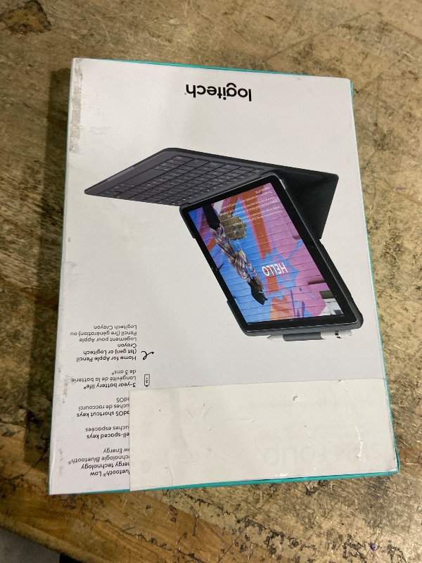 Photo 1 of **FOR PARTS ONLY/ NON-FUNCTIONAL*** Logitech iPad (7th, 8th and 9th Generation) Keyboard Case | Slim Folio with Integrated Wireless Keyboard (Graphite), 7.3" x 10.1" x 0.9"