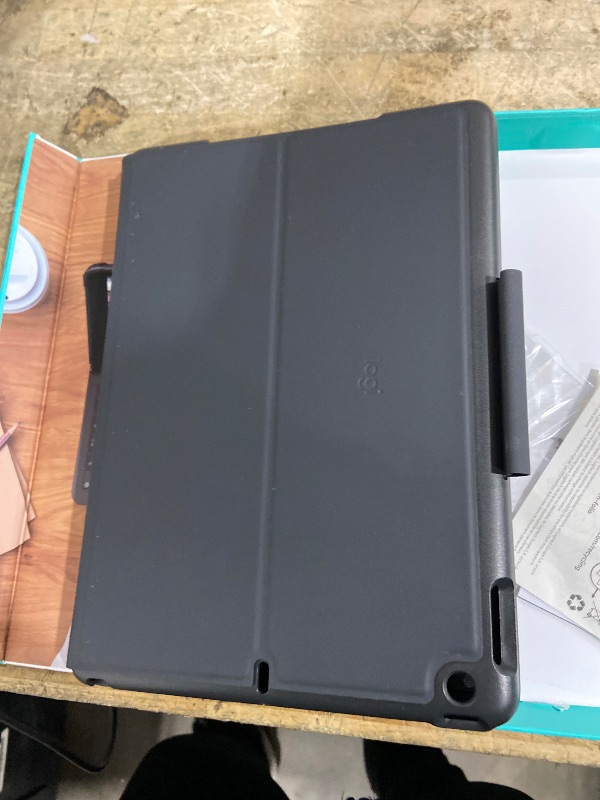 Photo 1 of **FOR PARTS ONLY/ NON-FUNCTIONAL*** Logitech iPad (7th, 8th and 9th Generation) Keyboard Case | Slim Folio with Integrated Wireless Keyboard (Graphite), 7.3" x 10.1" x 0.9"