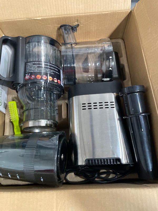 Photo 1 of ***MISSING ATTACHMENTS***Cold press Juicer Machines with 5.4" Extra Self-Feeding for Whole Vegetable & Fruit, Juice Extractor with Large Auger & Triple Strainers, Easy to Clean, High Juice Yield, Stainless Steel Silver