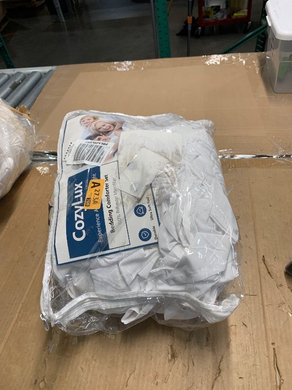 Photo 1 of *****LITTLE DIRTY*****CozyLux King Size Comforter Set White Seersucker 7 Pieces Bed in a Bag King Comforter Set with Sheets, Luxury Soft Bedding Set with Down Alternative Comforter, Sheets, Pillowcases & Shams All Seasons