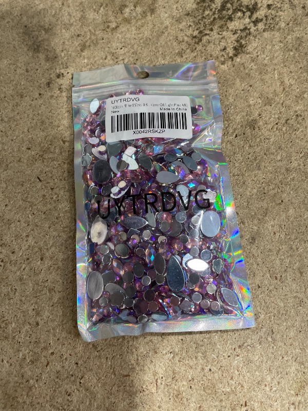 Photo 1 of 1000pcs AB Gems Rhinestones Non Hotfix Flatback Acrylic Gemstone Jewels for Craft DIY Halloween Pirate Cosplay Nail Crafting Embellishments Gems Decorations (04 Light Pink AB)