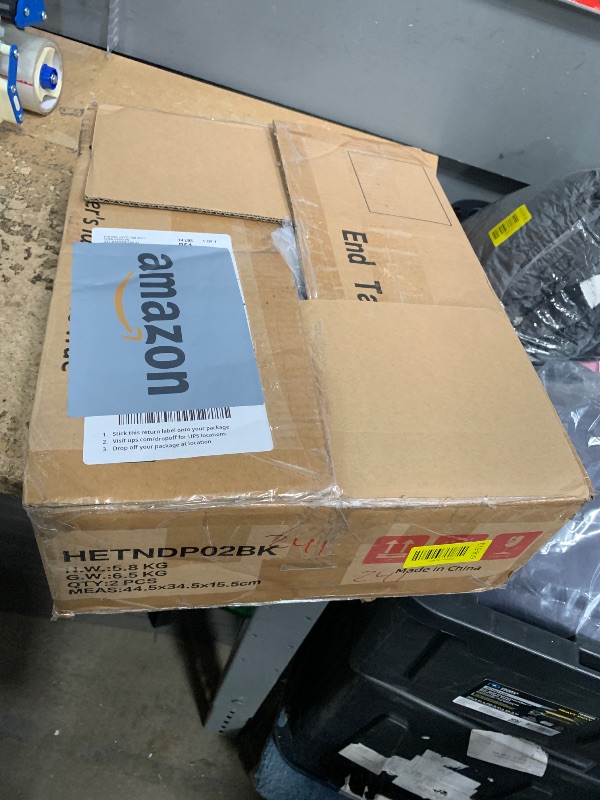 Photo 1 of ****************THIS IS ONLY 1 TABLE*************
LOAKEKEL Narrow Nightstand with Charging Station, End Tables Living Room Set of 2, Skinny Side Table with Fabric Drawers, Slim Sofa Table for Bedroom, Small Spaces, Couch, Black, HETNDP02BK