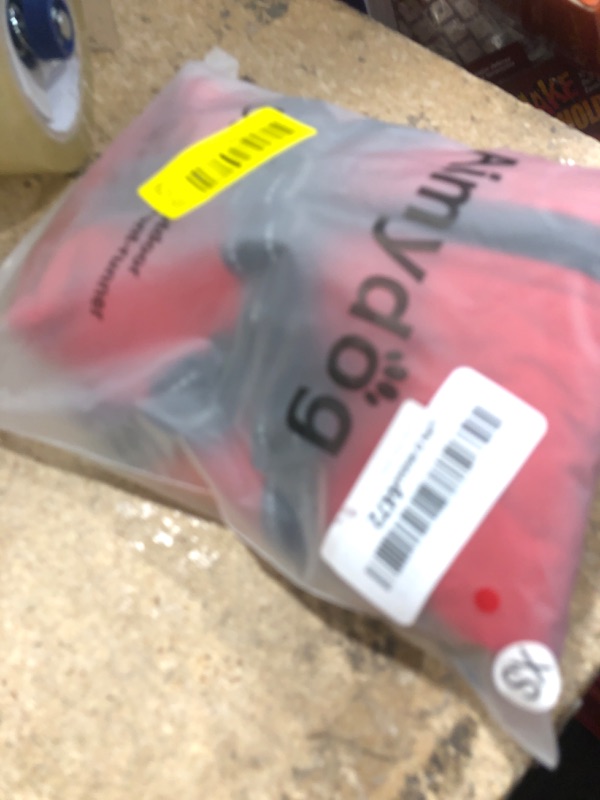 Photo 1 of AIMYDOG Dog Winter Coat, Warm Dog Jacket Reflective Adjustable Fleece Vest with Harness Built in, Windproof Pet Snow Jacket Snowsuit with Zipper for Small Medium Dogs, Red XS