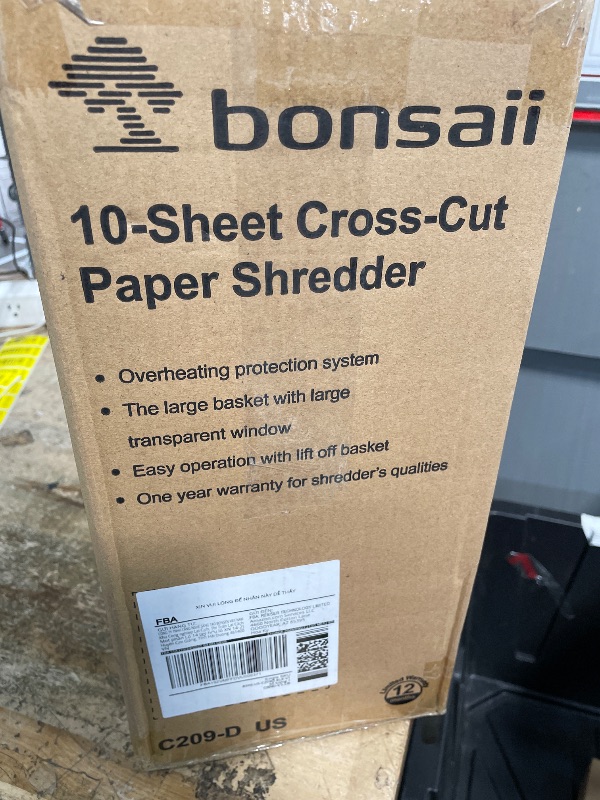 Photo 1 of ***PARTS ONLY*** ***NONFUNCTIONAL*** Bonsaii 10-Sheet Cross Cut Paper Shredder, 5.5 Gal Home Office Heavy Duty Shredder for Credit Card, Staple, Clip with Transparent Window(C209-D)