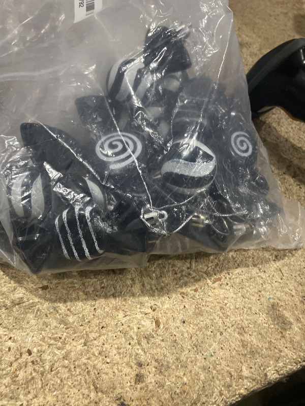 Photo 1 of 24 Pcs Christmas Candy Ornament Set Peppermint Ornament Candy Xmas Tree Decoration Assorted Shapes Hanging Ornament with Ribbon New Year Holiday Festival Home Decor Party Gift(Black)