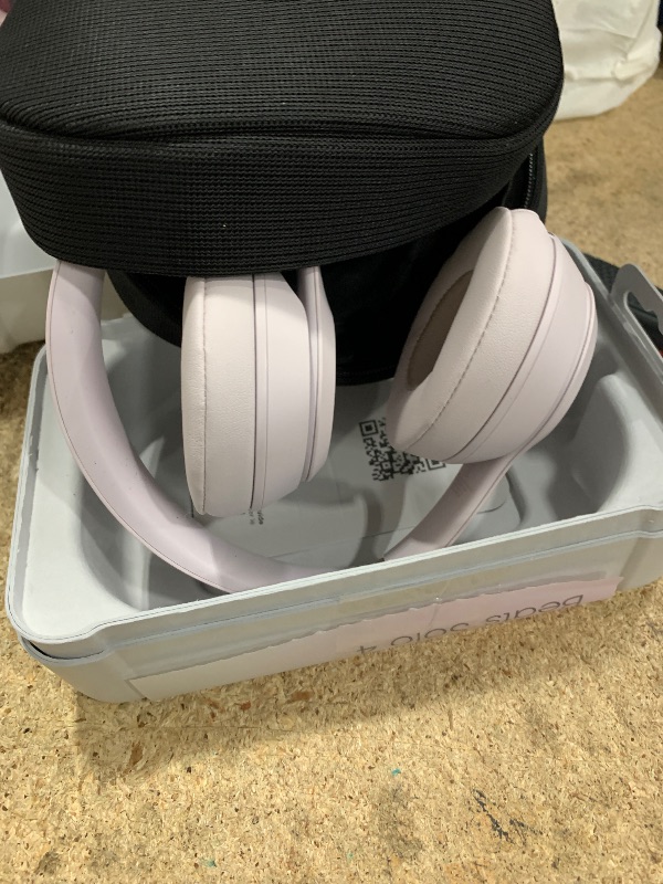 Photo 1 of **FOR PARTS ONLY / WILL NOT PAIR*** Beats Solo 4 - Wireless On-Ear Bluetooth Headphones, Up to 50-Hour Battery Life, Ultra-Lightweight Comfort, Powerful and Balanced Sound, Apple & Android Compatible - Cloud Pink