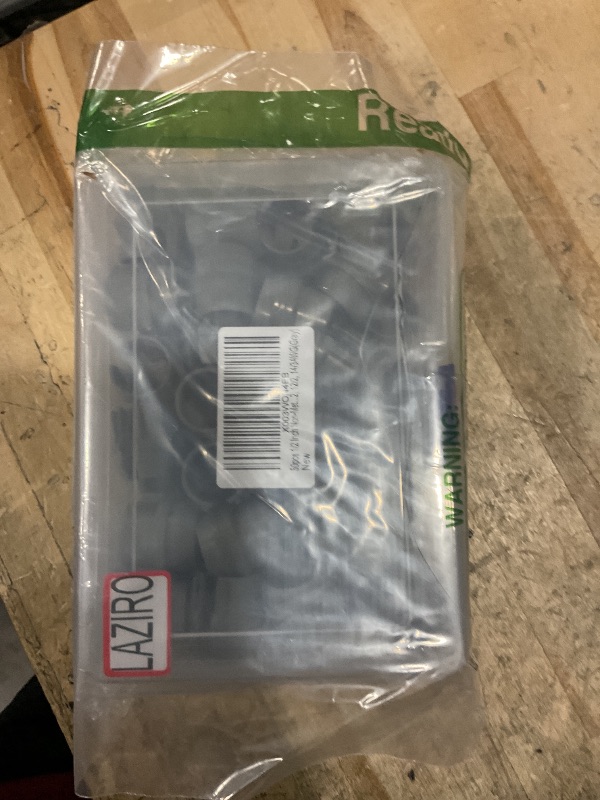 Photo 1 of 1/2 Inch Non-Metallic Cable Connector - Snap Style Installation - Labor Saving, for Confined Areas - Single Cable 14/2-10/3 - Two Cables 14/2, 12/2, 14/3AWG(Gray)