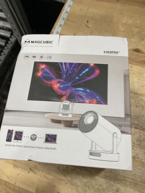 Photo 1 of ?Electric Focus?Magcubic Mini Projector 4K Support, Smart Projector with WiFi 6 and Bluetooth 5.4, 5W Soundbase Speaker, 180° Rotation, Portable Proyector for Home Theater