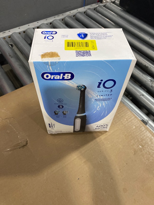 Photo 1 of (FACTORY SEALED)........Oral-B iO Deep Clean Rechargeable Electric Toothbrush, Black, iO Series 3 Limited, 2 Brush Heads, Travel Case, Pressure Sensor, 3 Cleaning Settings
