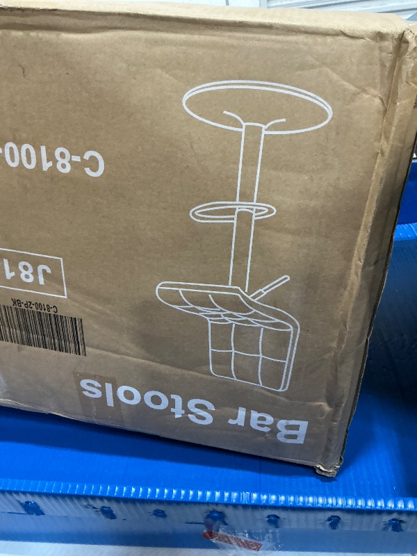 Photo 1 of ***ONLY 2***
DUMOS Bar Stools, 24 inch Counter Height Bar Stools, Upholstered Modern Kitchen Barstools with Metal Base, PU Leather Saddle Stools for Kitchen Island, Black