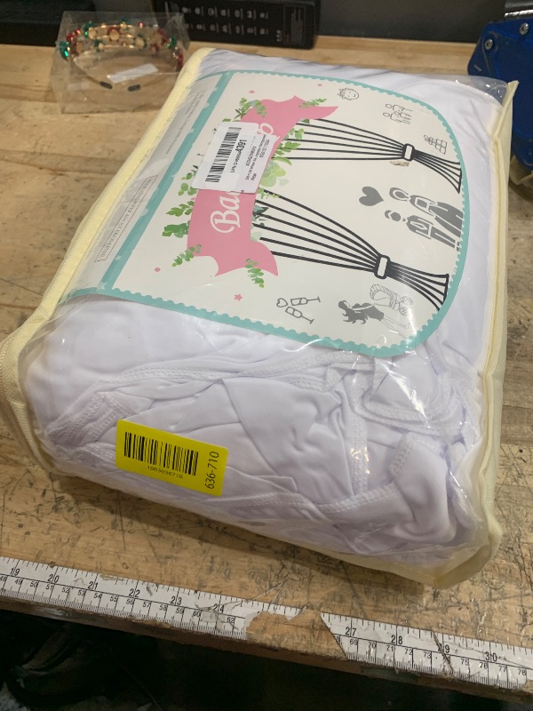 Photo 1 of 20ft×15ft White Backdrop Curtain for Parties, Wrinkle Free Polyester 4 Panels 5x15ft Photo Backdrop Drapes Extra Long Back Drop Cloth for Wedding Birthday Baby Shower Photography Background