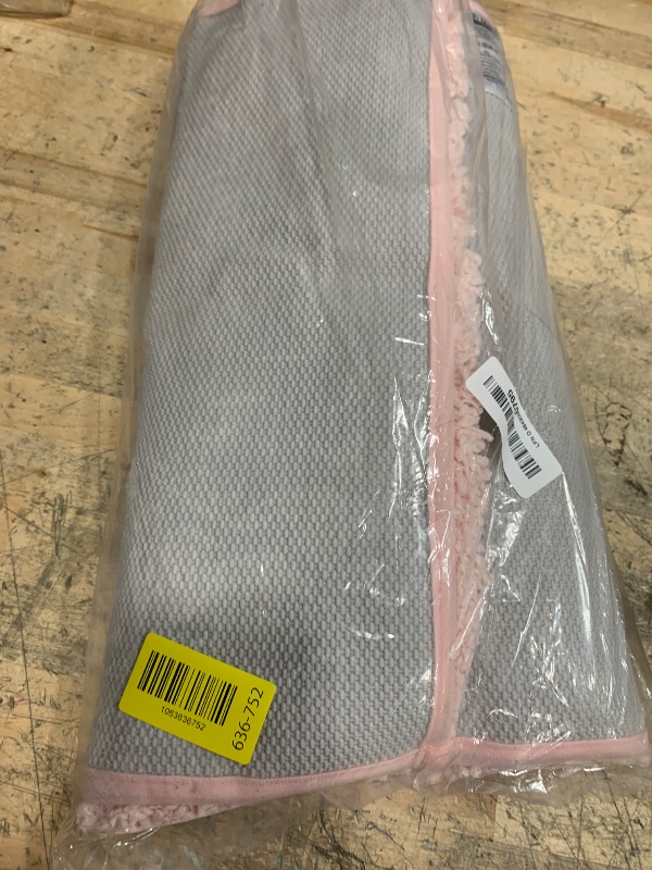 Photo 1 of ILANGO Pink Bathroom Rugs 24" × 17" Non Slip & Super Absorbent Extra Thick Soft, Washable Bath Mat for Floor, Non Shedding Microfiber Plush Holiday Bath Rug with Rubber for Shower Sink