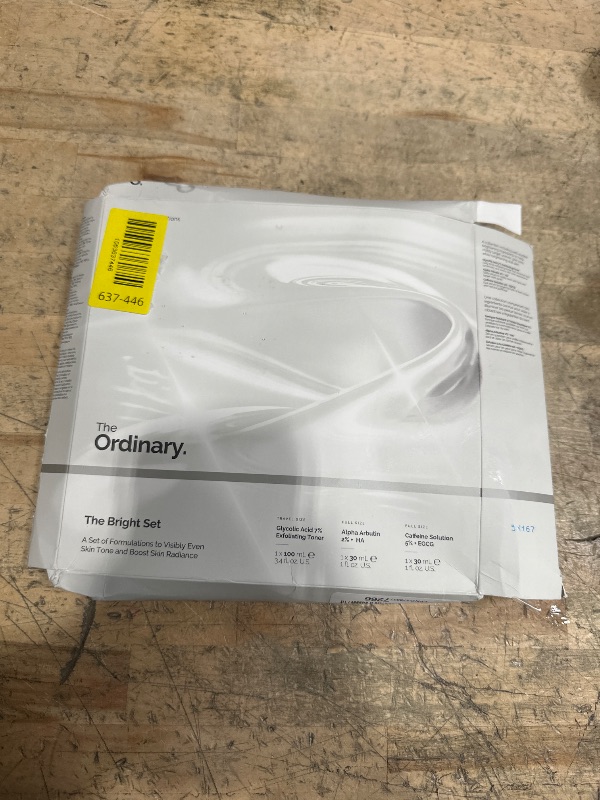 Photo 1 of The Ordinary The Bright Set, 3-Step Regimen for Radiant, Even Skin Tone with Glycolic Acid 7% Exfoliating Toner, Alpha Arbutin 2% + HA, and Caffeine Solution 5% + EGCG | Skin Care Set