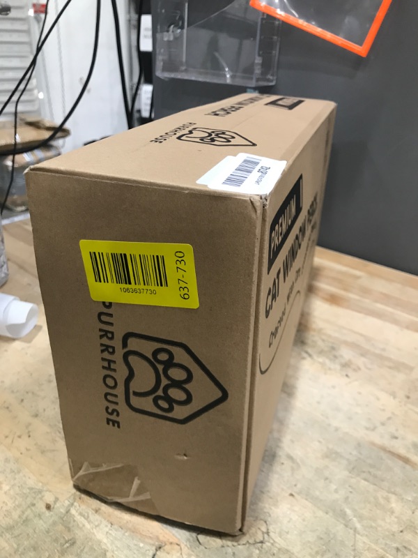 Photo 1 of [Ready to Gift] PURRHOUSE Cat Window Perch with Cushion Bolster and Cool Pad, Cat Hammocks for Windows with Wood & Robust Metal Frame for Large Cats, Beds for Windowsill, Bedside and Cabinet,24''W