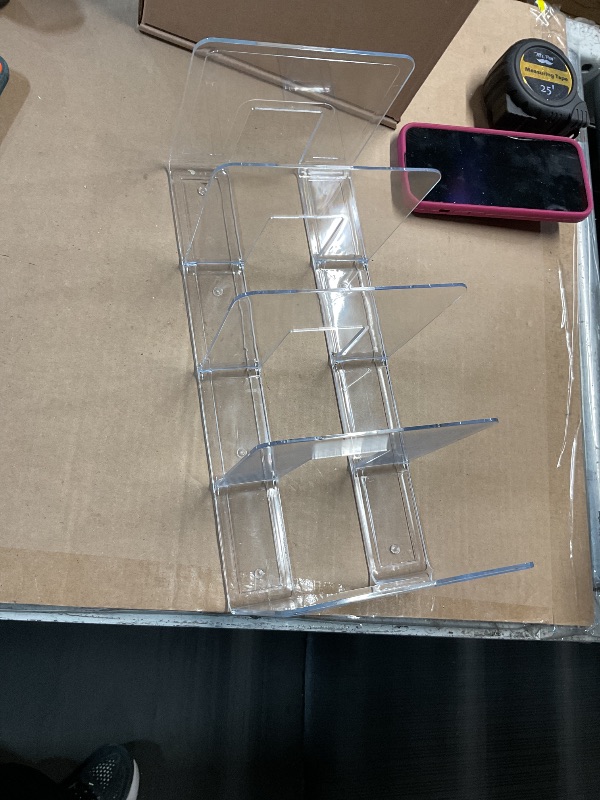 Photo 1 of (SET OF 1)BRIUNN Acrylic Transparent Kids Shoe Rack for Closet Storage,Baby Shoe Organizer,4 Sections Toddler Shoe Organizer,Stackable Shoe Storage,Saving Space Storage Rack Baby Shoe Shelf