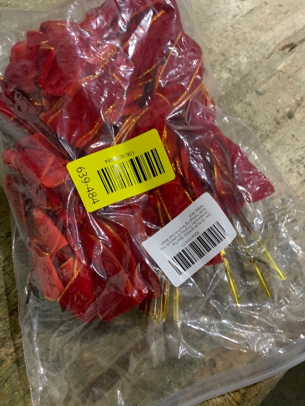 Photo 1 of 12 Pcs Velvet Bows for Christmas Tree,Red Christmas Ornaments for Tree Home Thanksgiving Party Front Door Wreath Holiday Decor