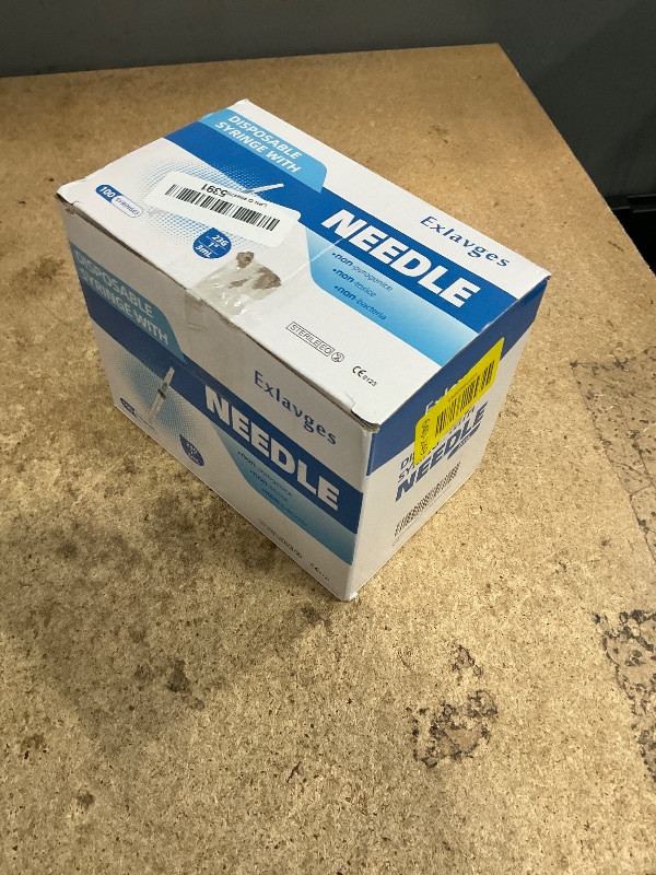 Photo 1 of 100 Pack Disposable 3ml/cc Lab Syringes with 23Ga 1 Inch Needle Luer Lock, Individually Sealed Packed