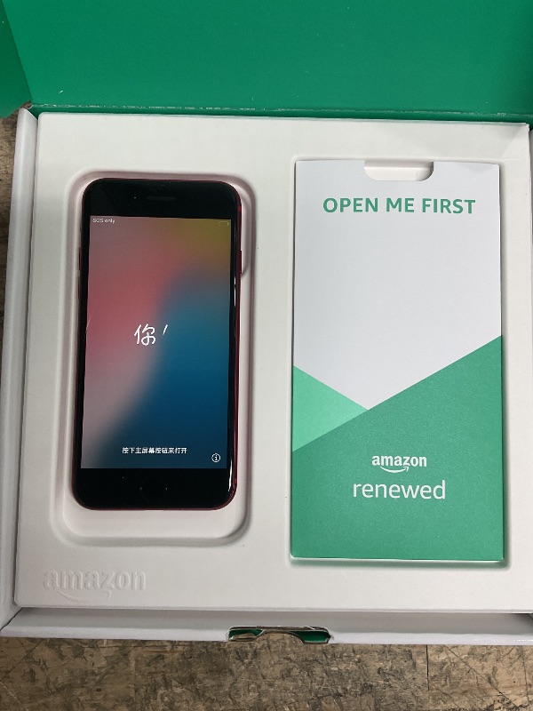 Photo 1 of ***CARRIER LOCKED( CARRIER UNKNOWN)*** Apple iPhone SE (2nd Generation), 64GB, Red, Unlocked (Renewed Premium)