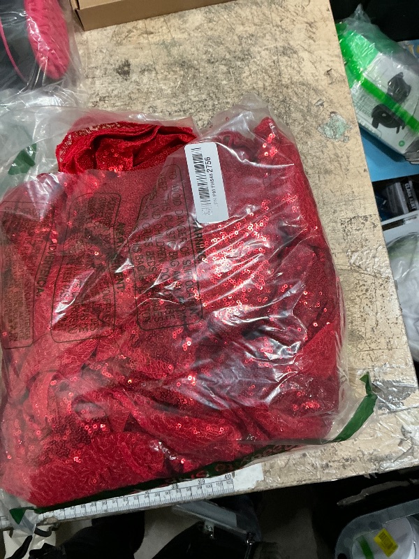 Photo 1 of 10 Packs 12 x 72 inches Red Sequin Table Runner, Glitter Runner for Birthday Party Supplies Wedding Holiday Celebration Baby Shower Engagement Anniversary Decor