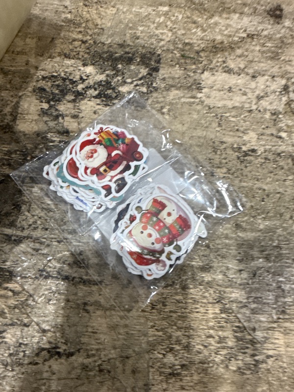 Photo 1 of 100PCS Christmas Stickers, Thickened Backing Christmas Stickers, Vinyl Xmas Party Favors Sticker Bulk, Waterproof Santa Claus Sticker Stocking Stuffers for Xmas Decoration |Easier to Peel Off