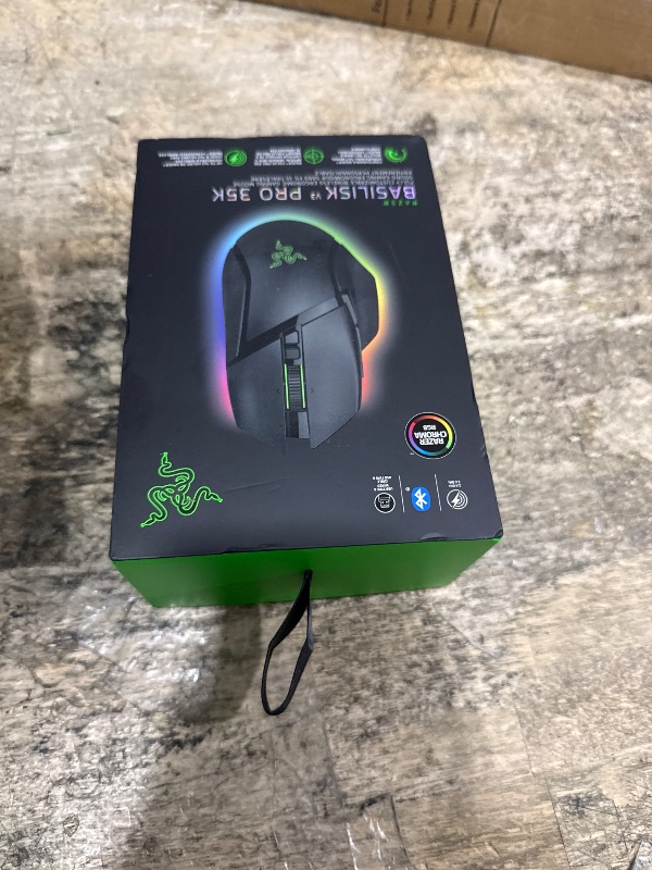 Photo 1 of *MISSING DONGLE AND CHARGER* Razer Basilisk V3 Pro 35K Wireless Gaming Mouse: HyperScroll Tilt Wheel - 35K DPI Optical Sensor Gen 2-13 Customizable Controls - Chroma RGB - Optical Switches Gen 3 - Up to 140 Hr Battery - Black