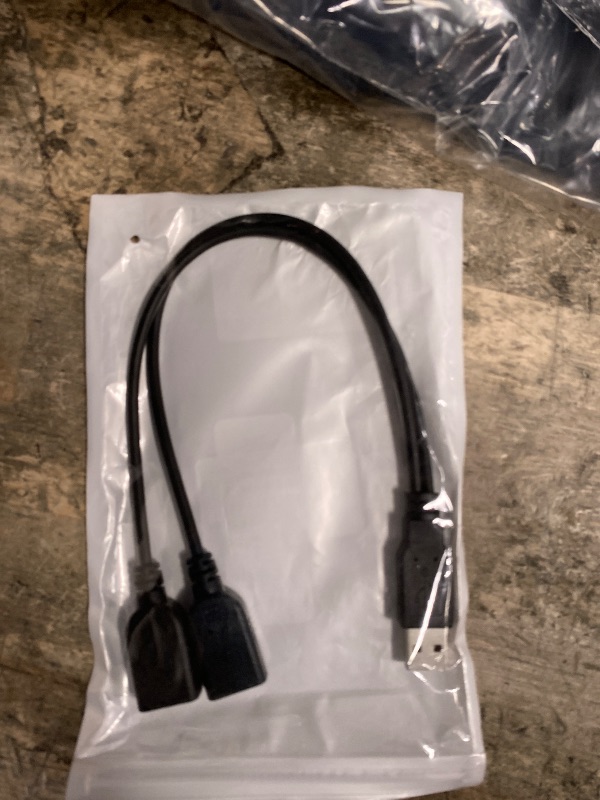 View 2 of ?2025 Upgraded? USB 2.0 A Male to 2 Dual USB Female Jack Y Splitter Hub Power Cord Extension Adapter Cable(Not Supporting CarPlay and Android Auto)