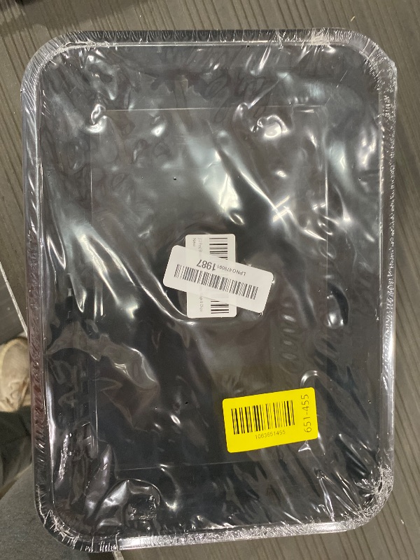 Photo 1 of [12 Pcs] Rectangular Black Plastic Food Baskets 11.8" x 8-1/2" x 1-1/2" | Grande Platter Tray Serving Baskets, Best for Fries & Fast Food, Restaurants, Burgers, Bakery, Wings, Chips, Catering & Party