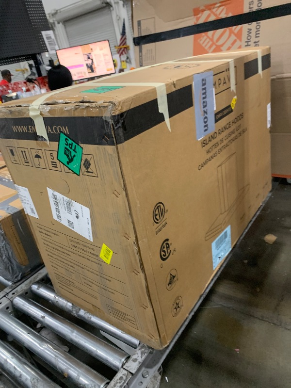 Photo 1 of ***PARTS ONLY***Empava Island Stove Range Hood Vent 36 Inch Ceiling Mount, 400 CFM | Dual-Sided Touch Control | 3 Speeds | 4 LED Lights | Stainless Steel, Ducted/Ductless (Conversion Kit Not Included)