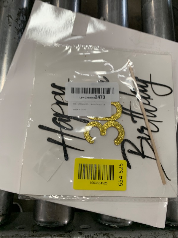 Photo 1 of 1 PCS Happy 30th Birthday Cake Topper - Black Gold Shimmer "Cheers to 30 Years" - Elegant Cake Decoration for 30th Birthday Party, Fits Various Desserts (30)