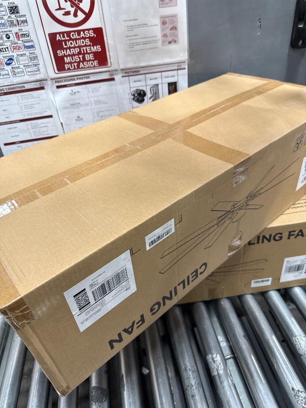 Photo 1 of (MISSING REMOTE) LOFIKEDI Ceiling Fan with Light, 72 Inch Ceiling Fan with Light and Remote, Reversible, for Living Room & Bedroom