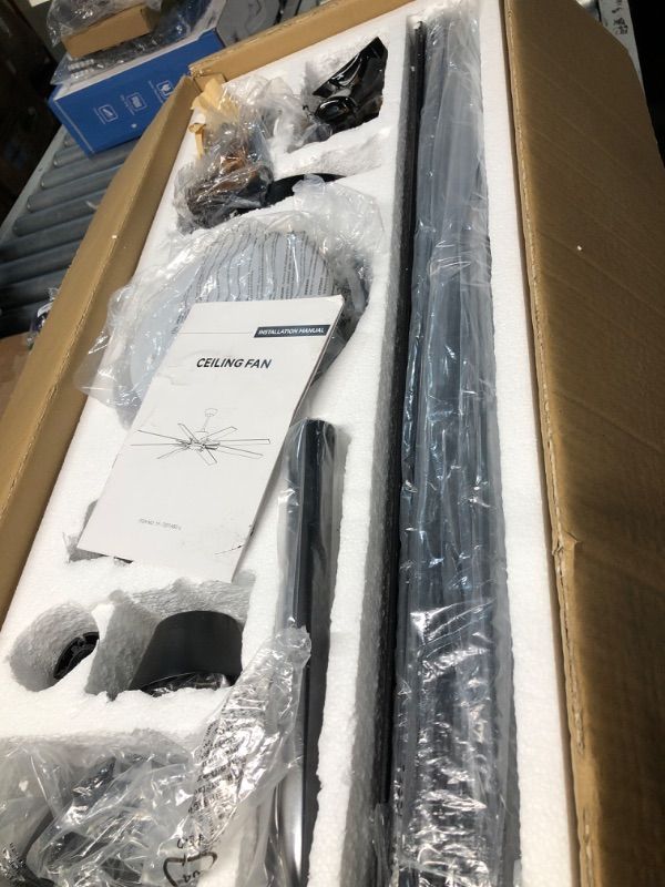 Photo 1 of (MISSING REMOTE) LOFIKEDI Ceiling Fan with Light, 72 Inch Ceiling Fan with Light and Remote, Reversible, for Living Room & Bedroom