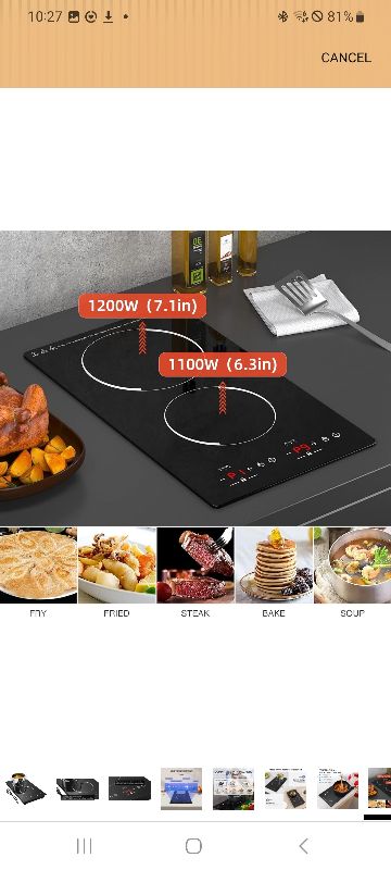 Photo 1 of 
Sponsored

Visit the Store, GTKZW
GTKZW
Visit the Store
4.2
4.2 out of 5 stars
(154)
12“ Induction Cooktop, Double Induction Cooktop 2 Burner 110v-120v Electric Stove Top, Countertop and Built-in, 9 Power Levels, Child Lock, 120 Mins Timer
