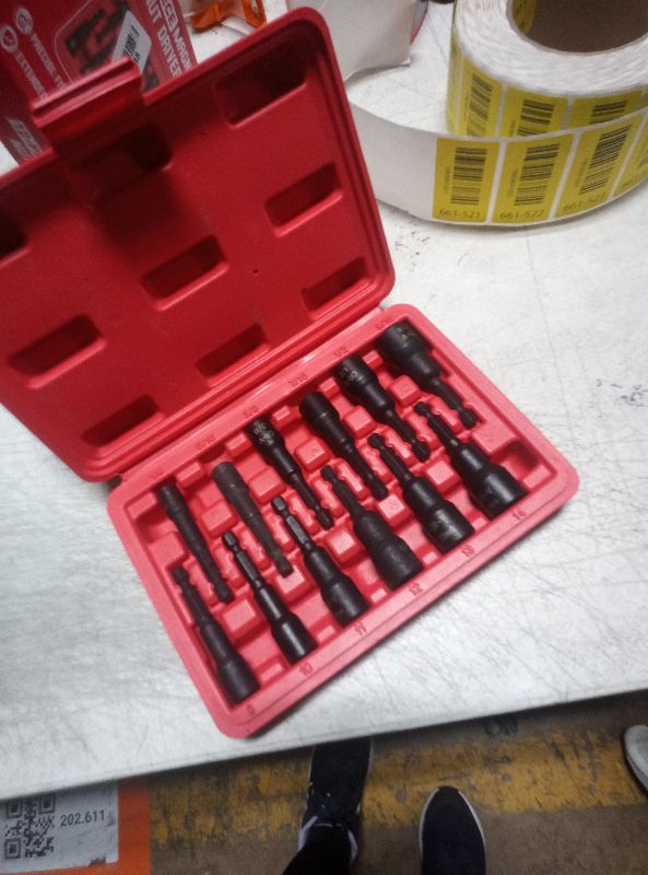 Photo 1 of 12-Piece Magnetic Nut Driver Set - Premium Impact Power Hex Nut Driver Drill Bit Master Kit, SAE & Metric, 1/4-Inch Quick-Change