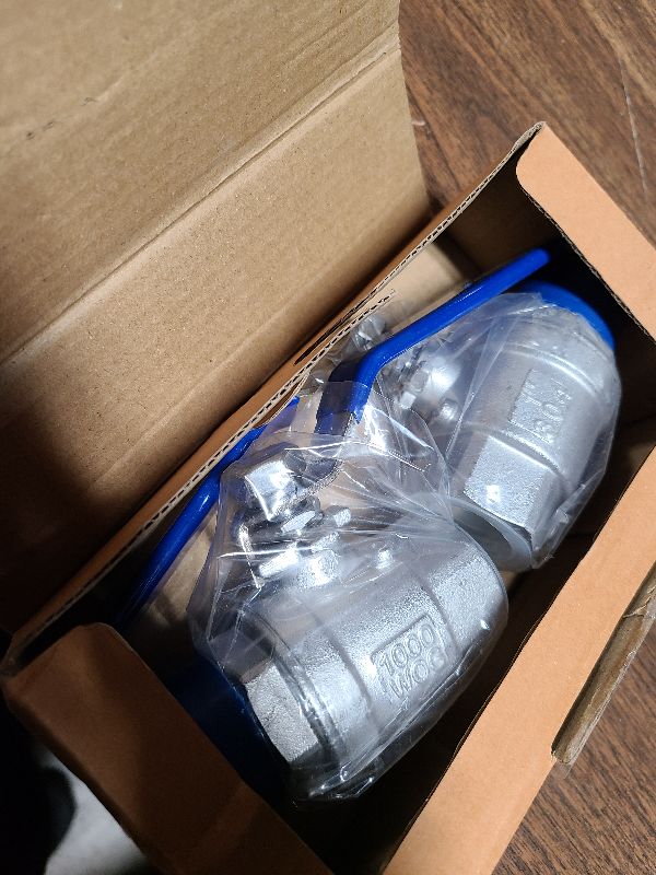 View 2 of 1 Inch Ball Valve, Heavy Duty Male NPT (MNPT) X Female NPT (FNPT) Thread Shut-Off Valve, 304 Stainless Steel NPT Full Port Forged 1" Ball Valve for Water Oil and Gas, 1000 WOG (2 pieces)