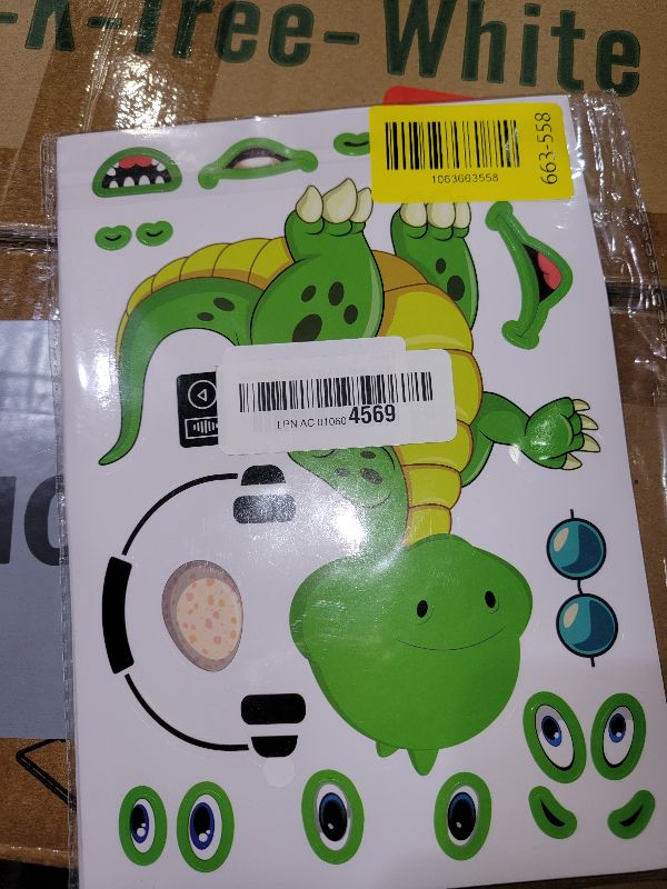 Photo 1 of 24 Pcs Make Your Own Dinosaur Sticker Sheets, Dinosaur Party Favors Face Stickers for Kids Boys Toddlers Crafts Activities Gift Bags Birthday Party Valentines Day Gifts for Kids Classroom