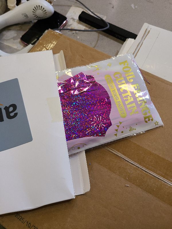 Photo 1 of 2 Pack Glitter Pink Backdrop, 3.28 FT x 7.05 FT Birthday Party Decorations, Laser Pink Fringe Curtains Foil Streamer Tinsel, Pink Curtains Photo Backdrop Happy Birthday Valentines Day Backdrop