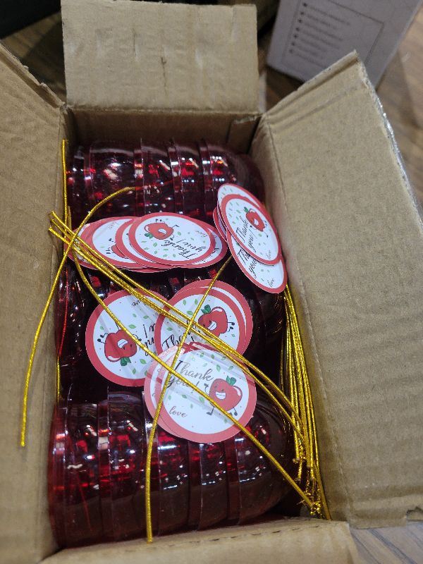 Photo 1 of 20 Pack Apple Container Christmas Wedding Party Toy Filled Plastic Bobbing Apples Christmas Tree Xmas Decorations Baubles Party Wedding Fruit Ornament Teacher Supplies Favors for Kids