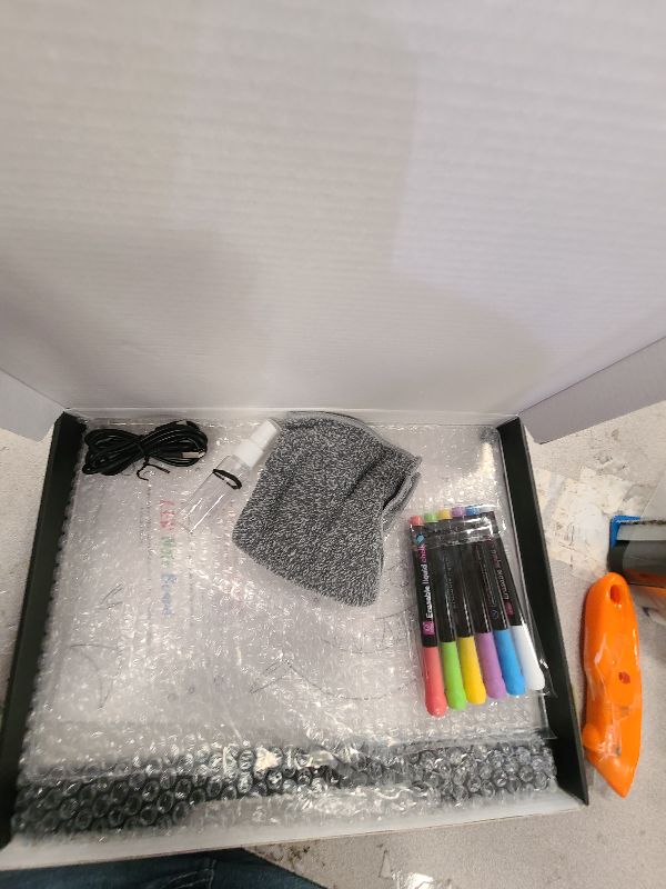 Photo 1 of 16-Inch Rechargeable Doodle Glow LED Note Board, 7-Color Light Modes, Neon Art Dry Erase Light Up Drawing Pad with Built-in Stand, Sketching Gift Toy for Kids/Girls/Teens, 5 Markers & Tracing Book