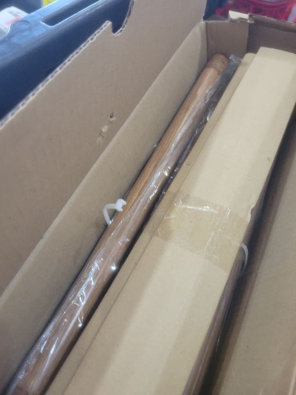 Photo 1 of 2 Pack Wood Curtain Rods for Windows 48 to 84 Inches (4-7ft), 1'' Diameter Heavy Duty Adjustable Rustic Farmhouse Drapery Pole with Boho Imitation Wooden Grain Decorative Finials, Size 30"-88"