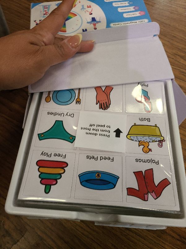 Photo 1 of 2-in-1 Visual Timer & Magnetic Visual Schedule for Kids, Autism ADHD Time Management Tool with 100+ Routine Chore Chat Magnets, Sensory Learning Materials for Home, Classroom, Special Education