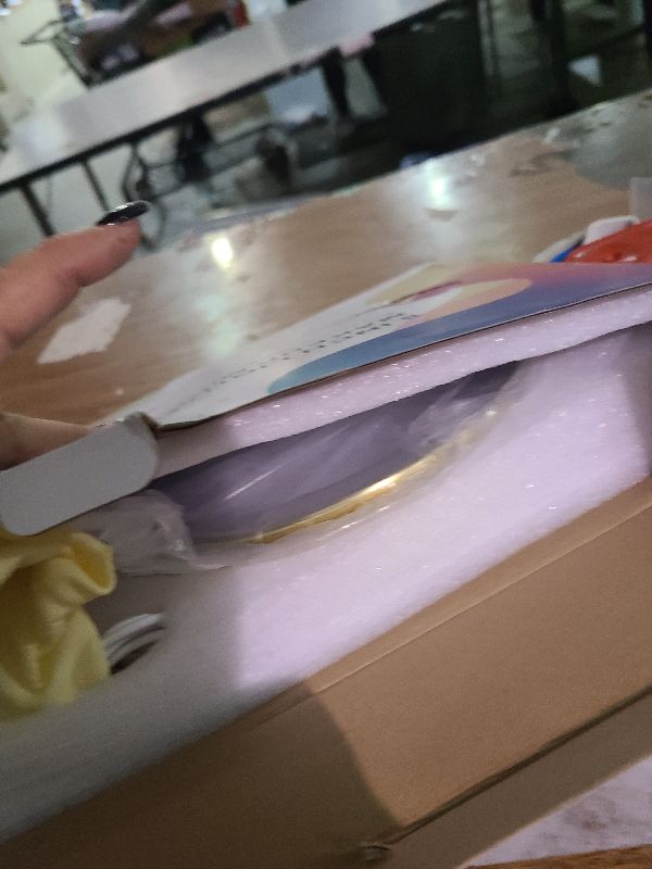 Photo 1 of 10X Large Rechargeable Height Adjustable Vanity Mirror, 1x/10x Magnifying Mirror with 3 Color, Brightness Adjustable, 360 Rotation Double Sided, Ideal Gift (Gold)