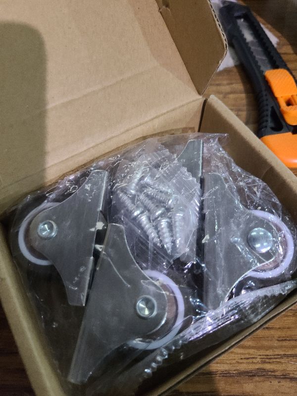 Photo 1 of 1-1/2 Inch Fixed Caster Wheels Set of 4, Heavy Duty Industrial Casters, Silent Rigid Plate Casters, Furniture Casters for Hardwood Floors, Load Capacity 200 Lbs, Non Swivel