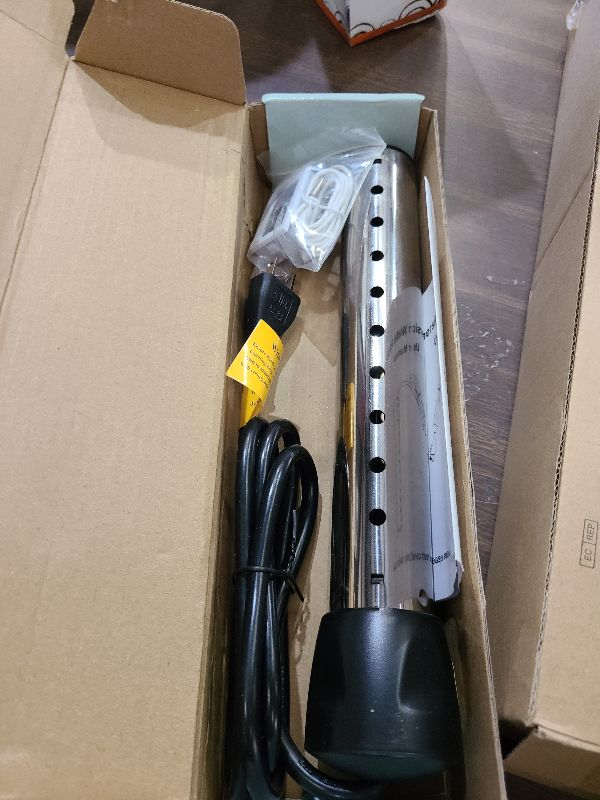 Photo 1 of 2000W Immersion Water Heater Electric,Portable Water Heater with 304 S S Guard and LCD Thermometer, Anti-Scald, Fast Heating in Minutes Suitable for Bathtub and Bucket