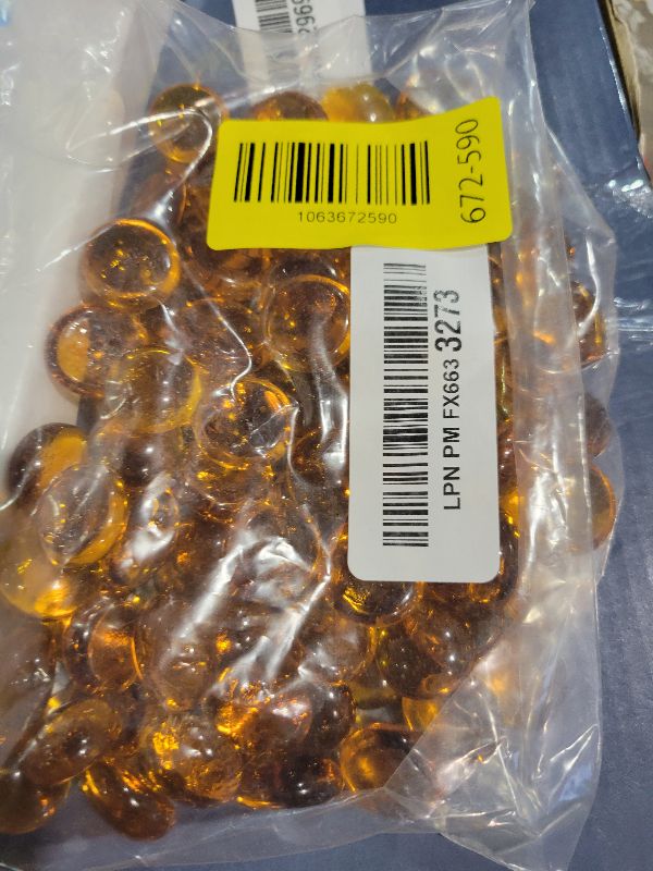Photo 1 of 1LB Glass Marbles, Transparent and Smooth Flat Glass Beads for Vases, Mosaic Gem Pebbles for Aquarium Decor, Floral Arrangements, Mancala Stones, Vase Filler and Crafts, Orange